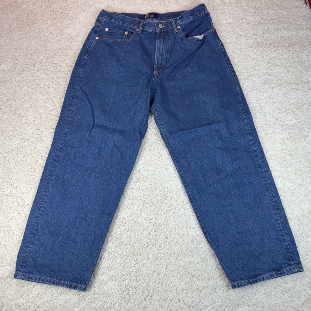 Gap Baggy Jeans Mens 32x28 Blue Denim Relaxed Fit Skater Streetwear Leg 27in